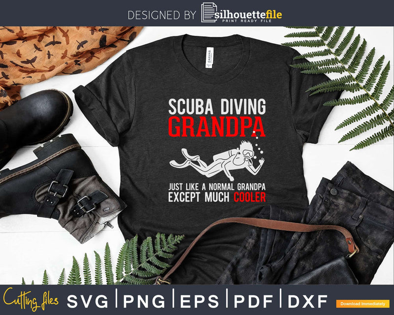 Scuba diving grandpa just like a normal diver Png Svg