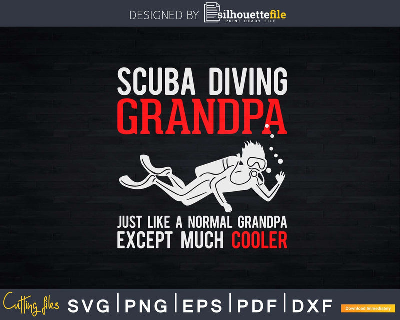 Scuba diving grandpa just like a normal diver Png Svg