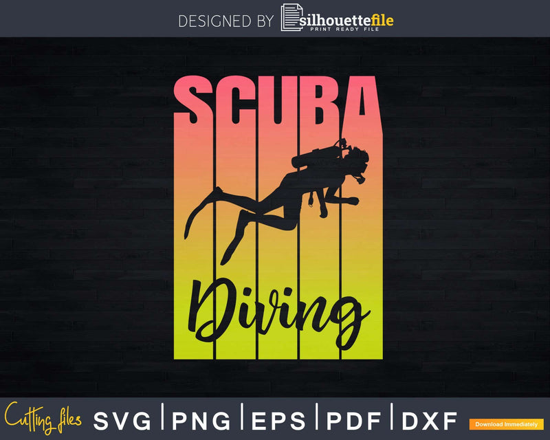 Scuba Diving Ocean Freediving Lover Snorkeling Vintage Svg