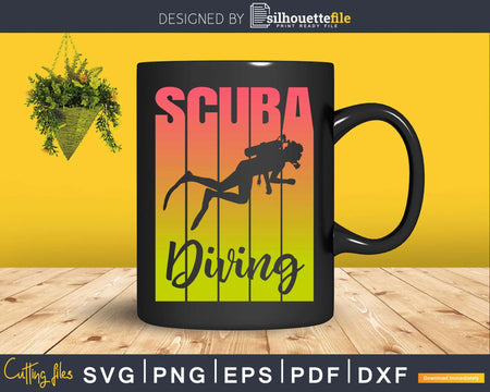 Scuba Diving Ocean Freediving Lover Snorkeling Vintage Svg