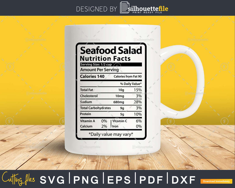 Seafood Salad Nutrition Facts Funny Thanksgiving Christmas