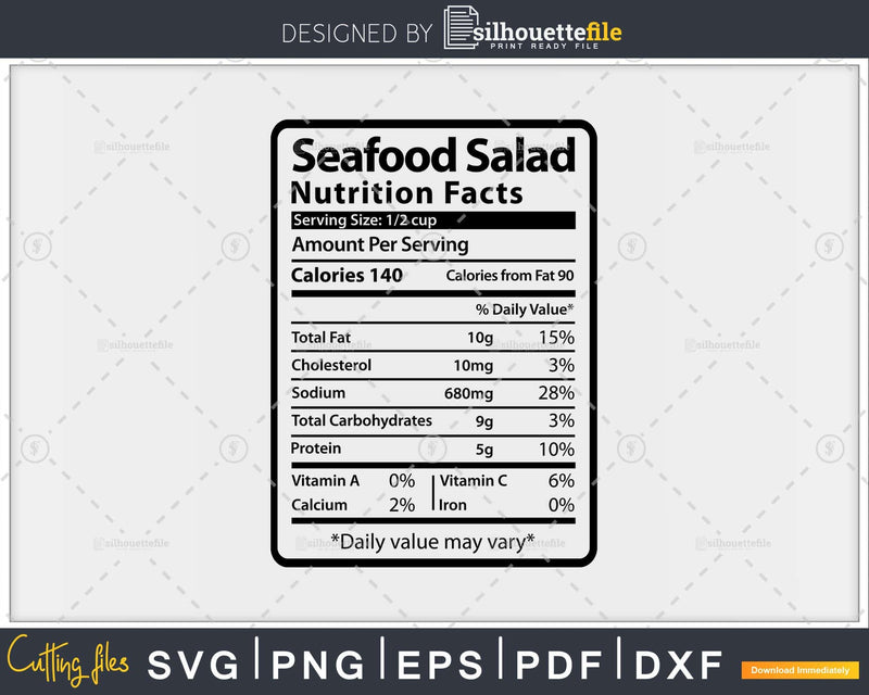 Seafood Salad Nutrition Facts Funny Thanksgiving Christmas