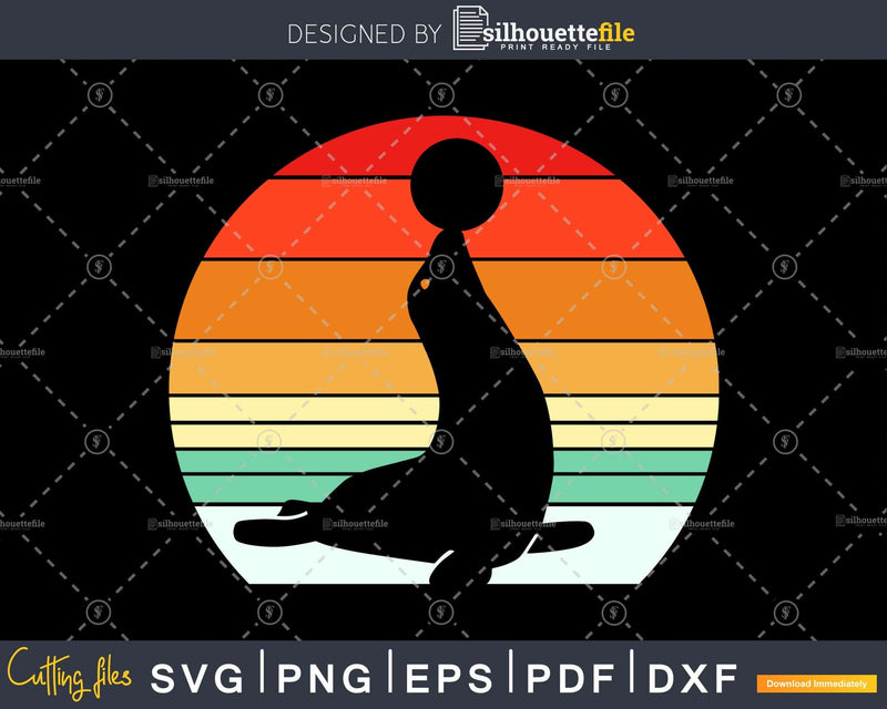 Seal ball Retro vintage Style cut svg png design cutting