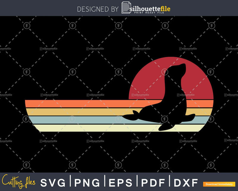 Seal Retro vintage Style cricut cut svg png dxf cutting