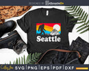 Seattle Washington Bigfoot Mountains 80’s Graphic SVG PNG