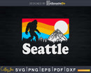 Seattle Washington Bigfoot Mountains 80’s Graphic SVG PNG