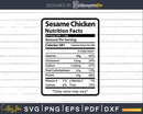 Sesame Chicken Nutrition Facts Funny Thanksgiving Christmas