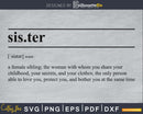 Sister definition svg printable file