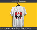 Skull Painted as Flag of Canada Canadian svg cricut cut png