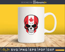 Skull Painted as Flag of Canada Canadian svg cricut cut png