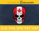 Skull Painted as Flag of Canada Canadian svg cricut cut png