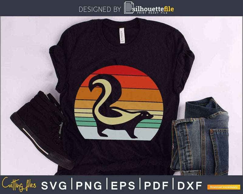 Skunk Retro vintage Style cut svg png design cutting files