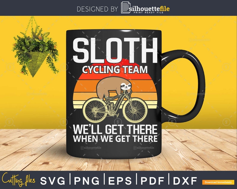 Sloth Cycling Team - Lazy Sleeping On Bicycle svg cut files