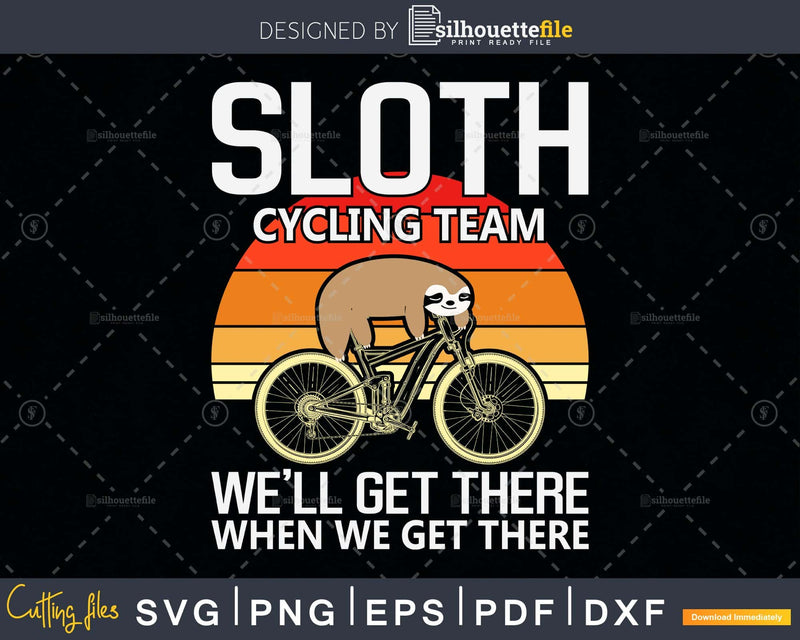 Sloth Cycling Team - Lazy Sleeping On Bicycle svg cut files
