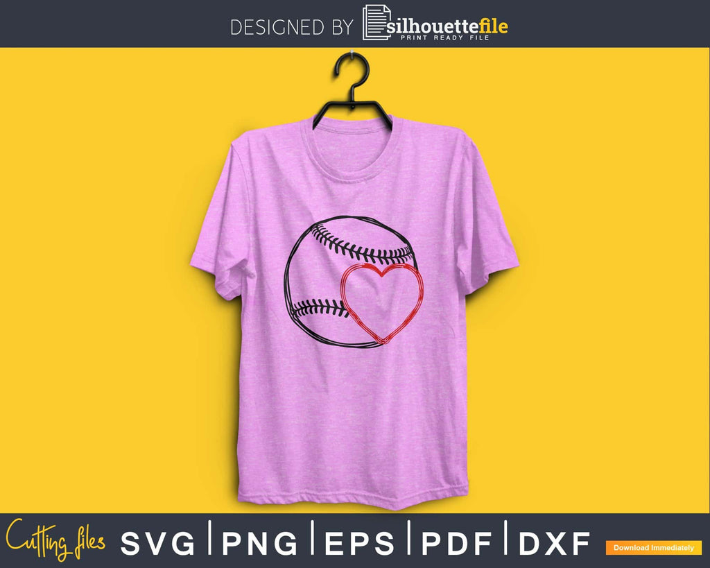 Baseball SVG Softball Fasstpitch Tee Shirt Heart Love Mom 