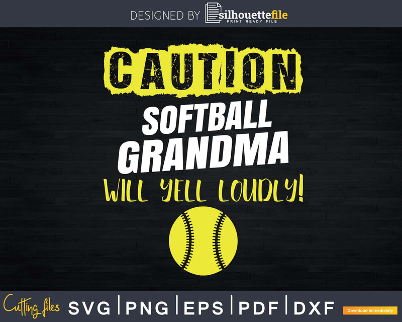Softball Grandma Funny Svg Png T-Shirt Design