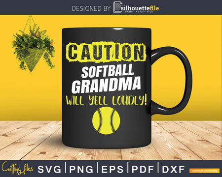 Softball Grandma Funny Svg Png T-Shirt Design