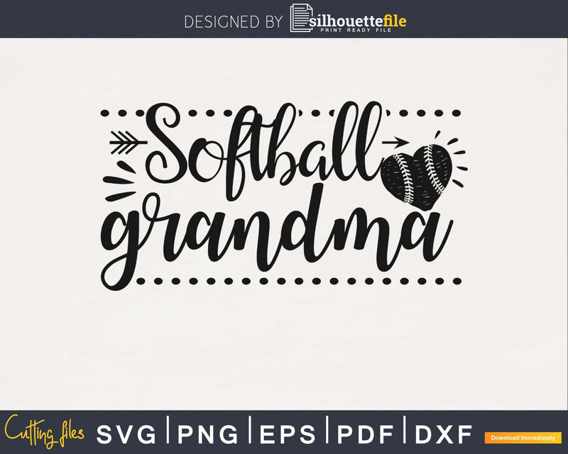 Softball Grandma svg png cricut cut cutting digital