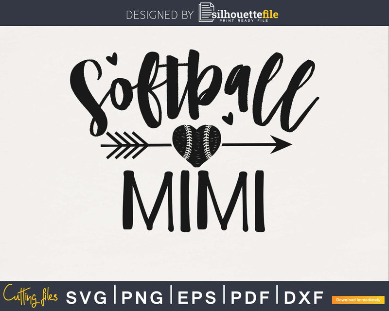 Softball mimi svg png digital cutting cut files