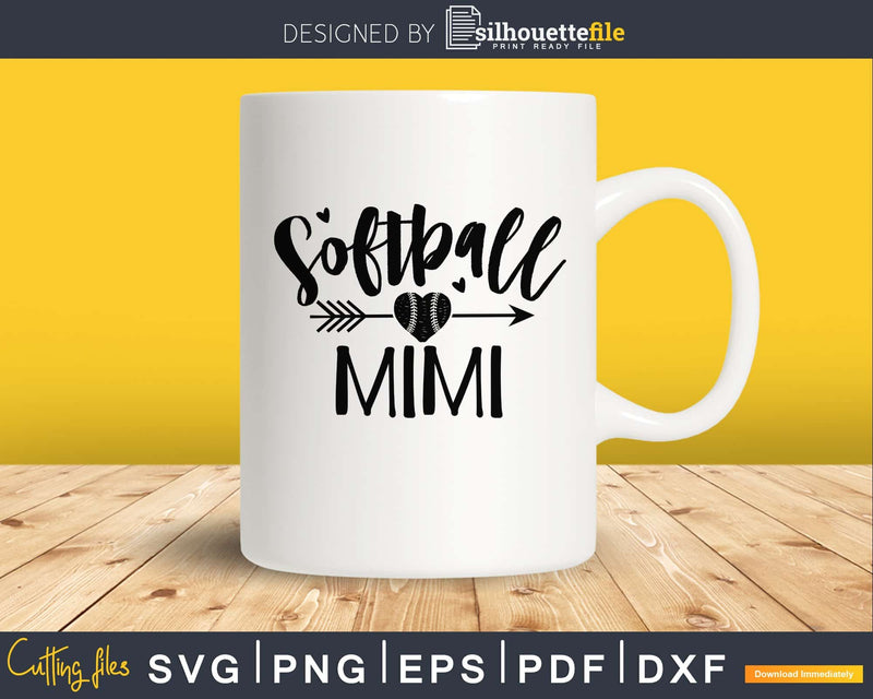 Softball mimi svg png digital cutting cut files