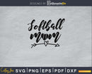 Softball Mom heart svg png digital cutting files