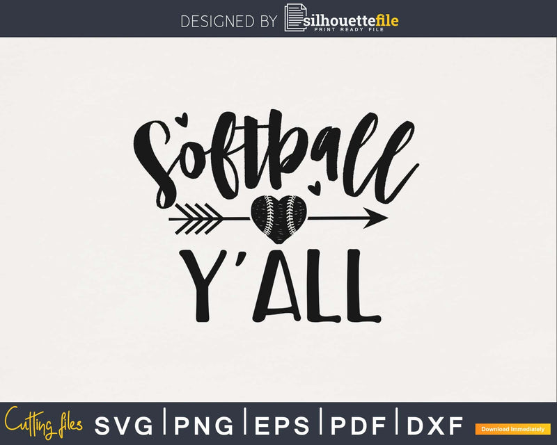 Softball y’all vector cricut digital svg png files
