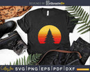 Solitary Pine Tree Sun Vintage Retro Outdoor Svg Dxf Png