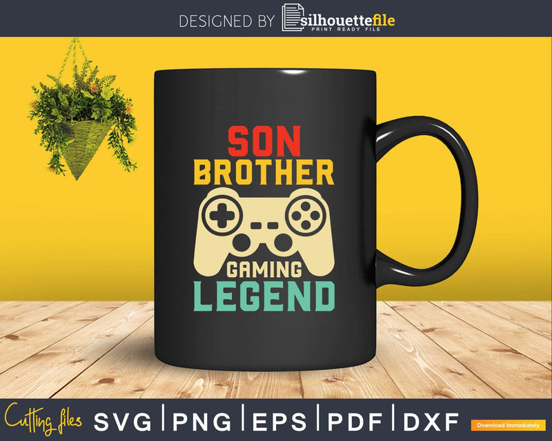 Son Brother Gaming Legend Video Gamer Svg T-shirt Design