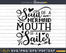 Soul of a Mermaid Mouth Sailor Svg Funny cricut Files