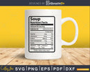 Soup Nutrition Facts Funny Thanksgiving Christmas Svg Png