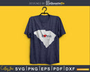 South Carolina SC Home Heart Native Map svg cricut cut