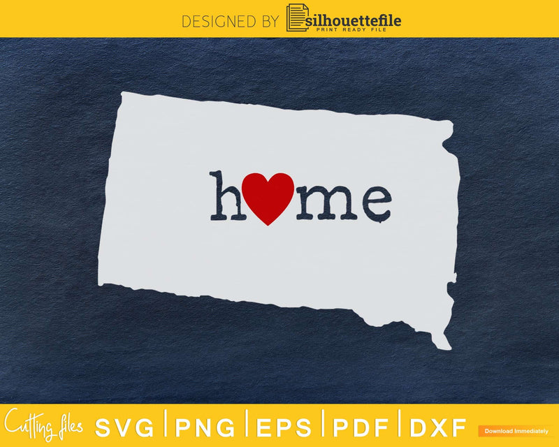 South Dakota SD Home Heart Native Map svg cricut cut digital