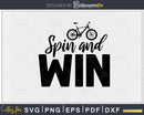 Spin and Win Cycling-Mountain Biking Workout svg printable