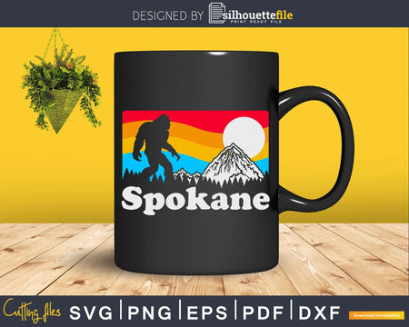 Spokane Washington Bigfoot Mountains Svg Shirt Designs Cut