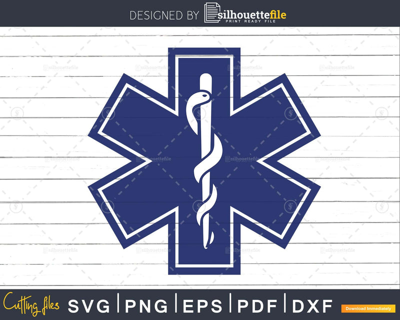 Star of Life EMS Digital Download SVG PNG Cut Medical