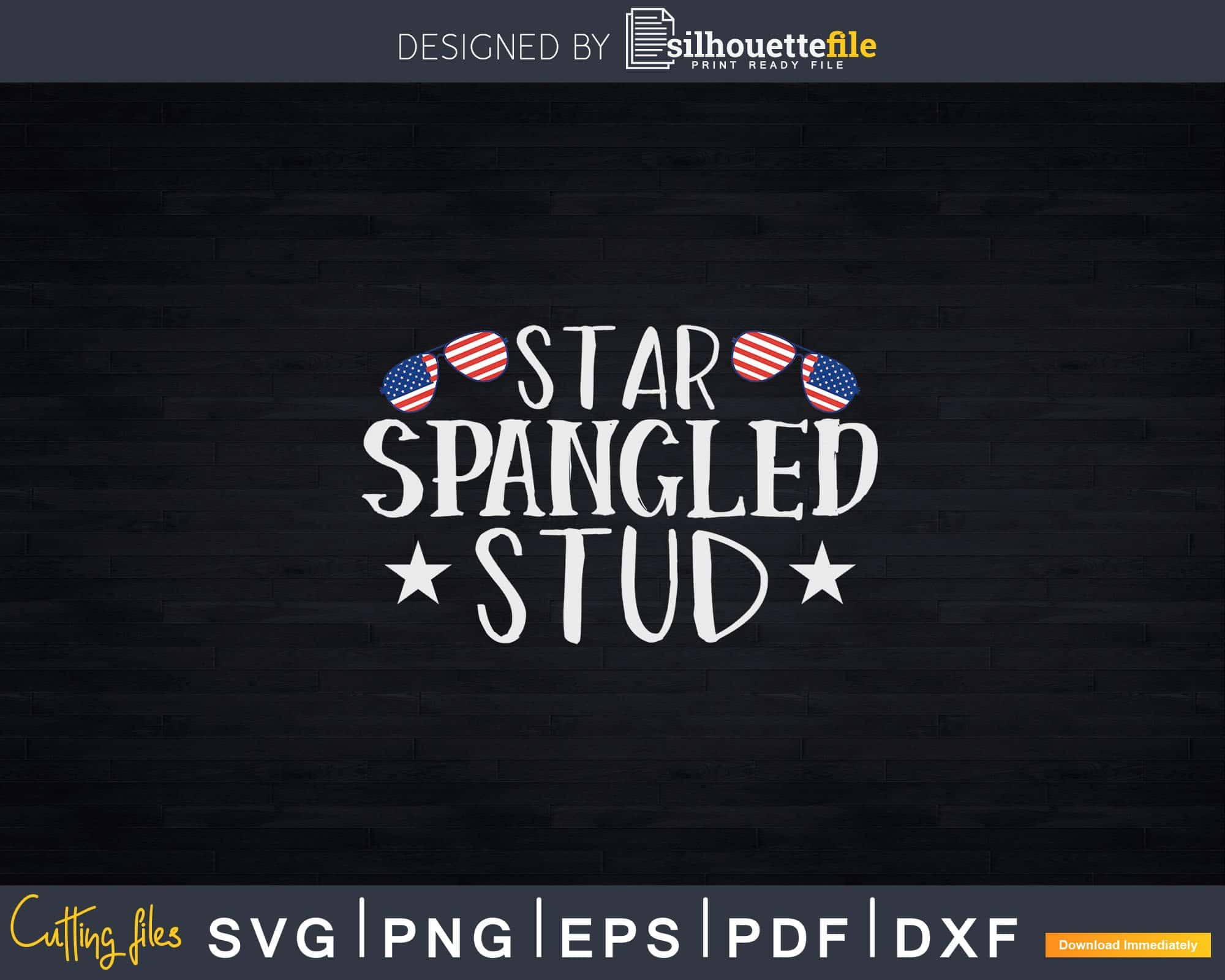 Star Spangled Stud Svg Png Cricut File | Silhouettefile