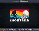 State of Montana Retro Bigfoot Mountains Svg Shirt Designs