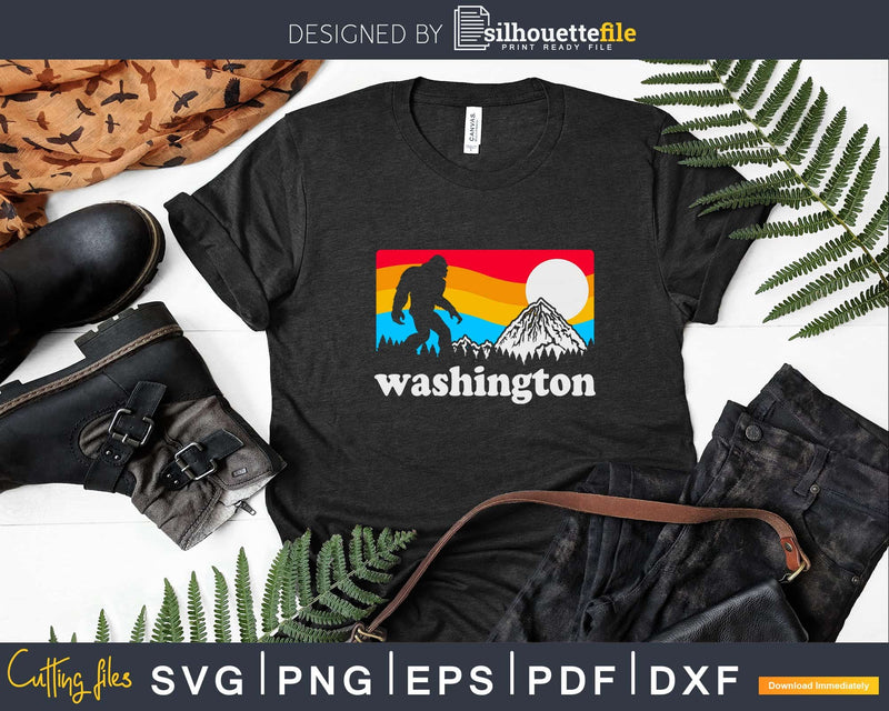 State of Washington Pacific Northwest Bigfoot Mountain Svg