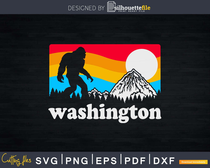 State of Washington Pacific Northwest Bigfoot Mountain Svg