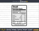 Steak Nutrition Facts Funny Thanksgiving Christmas Svg Png