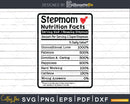 Stepmom Nutrition Facts Funny Mothers Day Svg Vector