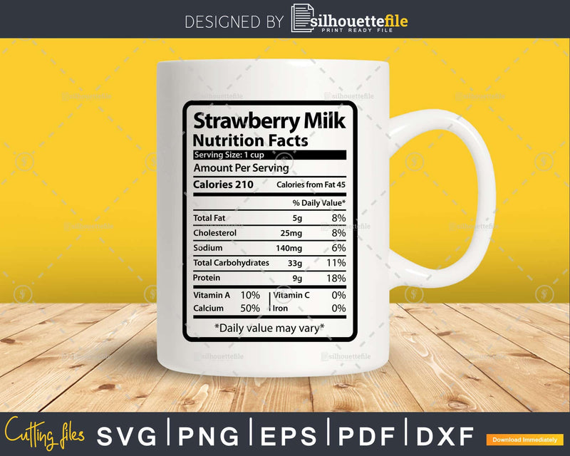 Strawberry Milk Nutrition Facts Funny Thanksgiving