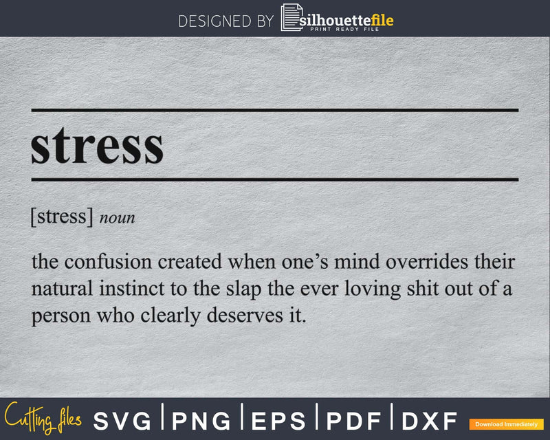 Stress definition svg printable file