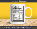 Stuffed Mushrooms Nutrition Facts Thanksgiving Christmas