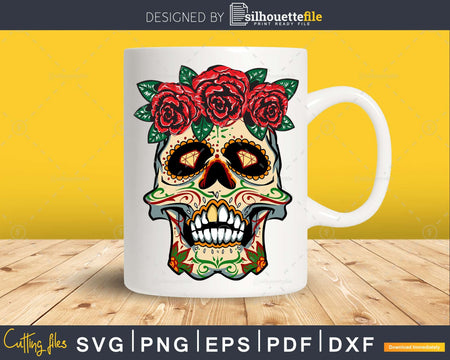 Sugar Skull svg digital cricut printable cut file