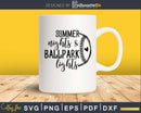Summer Nights & Ballpark Lights softball svg png digital
