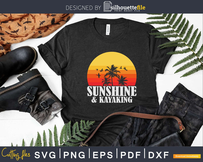 Sunshine and Kayaking Svg Dxf Cut Files