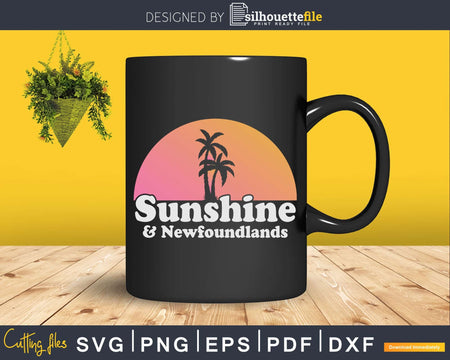 Sunshine and Newfoundlands Dog Svg Editable T-shirt Design