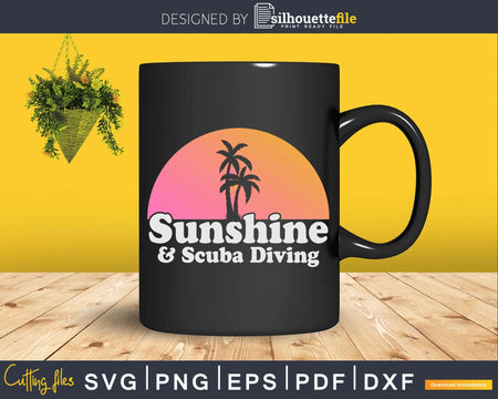 Sunshine and Scuba Diving Svg Dxf Cut Files