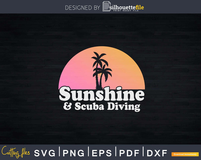 Sunshine and Scuba Diving Svg Dxf Cut Files